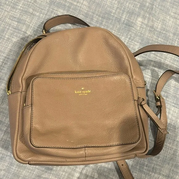 kate spade | Bags | Kate Spade Taupe Leather Backpack Euc  display picture 2